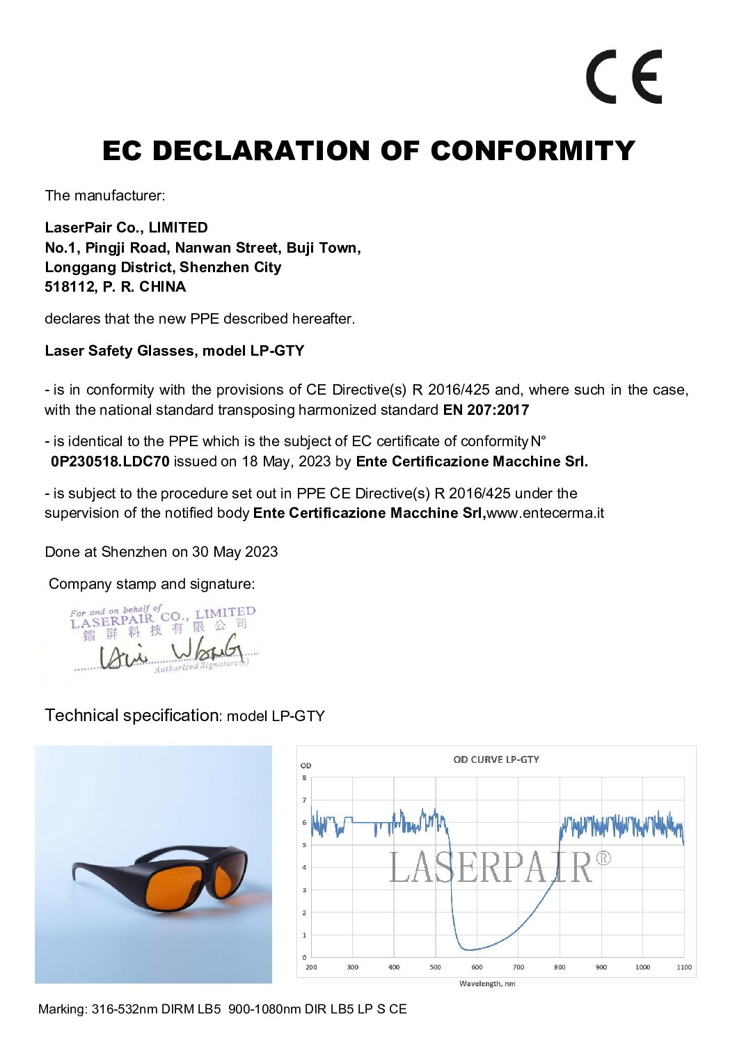 532nm & 1064nm Pico Lazer Gözlüğü OD5+ | Q-Switched Koruma